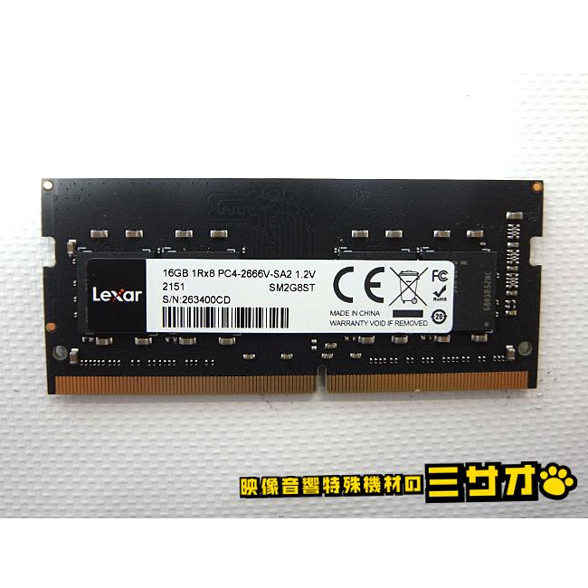 LAXAR メモリー16GB　一枚 Lexar（レキサー） ☆【動作確認済】ノートPC用メモリ・DDR4 16GB