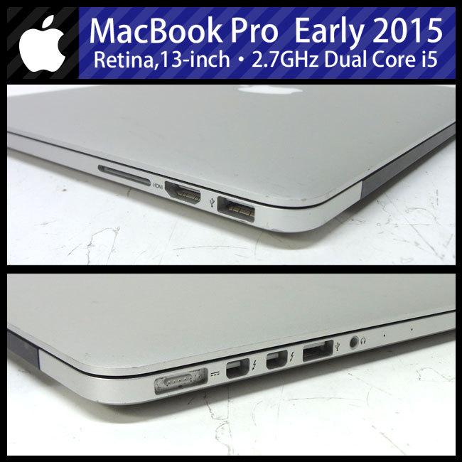 ★MacBook Pro (Retina 13-inch Early 2015)・Core i5 2.7GHzデュアルコア/メモリ  16GB/新品SSD 512GB［送料無料］★