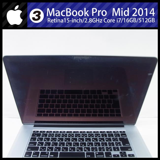 M27A⭐️MacBook Pro 15インチ2014年i7/16GB 512GB Apple MacBook Pro Retina 15-inch Mid 2014 2.5 GHz i7 16GB 500GB