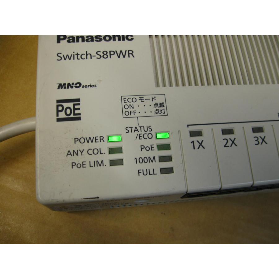 ▽Panasonic Switch-S8PWR PN21089K 8ポート PoE給電対応 スイッチングハブ 10/100Base-TX 中古  パナソニック