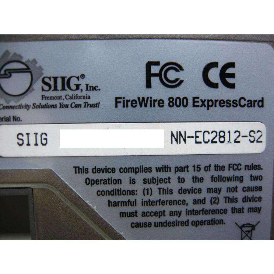 ▽SIIG NN-EC2812-S2 2ポート Firewire800/400 ExpressCard/54 IEEE1394b 増設カード 中古｜misaonet｜06