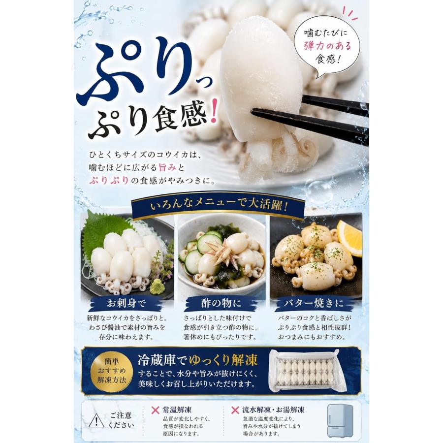 コウイカ 240g ベトナム産 生食用 刺身 冷凍 ボイル ひとくちサイズ 甲