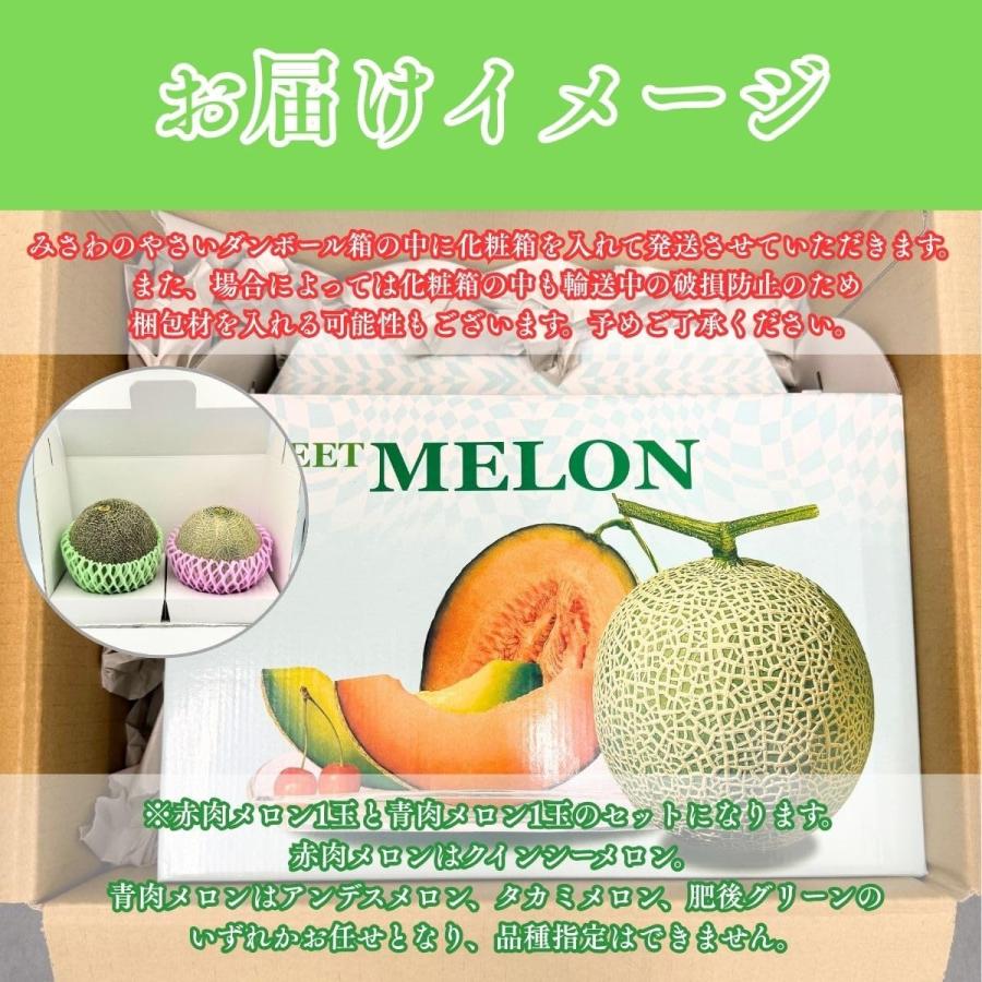 メロン 赤肉 青肉 メロンセット 2玉 1玉 1kg以上 化粧箱入り ギフト