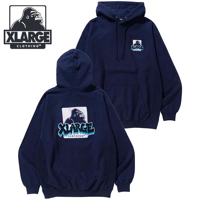 エクストララージ XLARGE メンズ グラフィティプルオーバーフーデッドスウェット 101224012023 FW22 パーカー NAVY