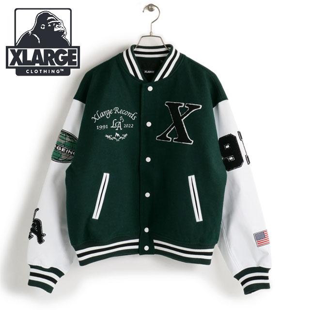 エクストララージ XLARGE メンズ OGロゴバーシティジャケット 101224021007 FW22 OG LOGO VARSITY JACKET  x-large エックスラージ アウター ブルゾン GREEN 緑