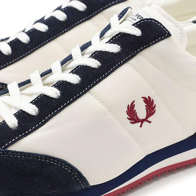 日本生産モデル FRED PERRY フレッドペリー スニーカー 靴 メンズ・レディース VINSON NYLON ヴィンソン ナイロン WHITE/NAVY  F29614-80 SS18｜mischief｜04