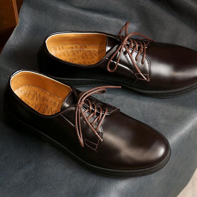 Manebu マネブ レザーシューズ Hihin Face Skin ヒヒン プレーントゥ スニーカー 靴 ソ ル Brown メンズ Mnb 001b ミスチーフ Paypayモール店 通販 Paypayモール