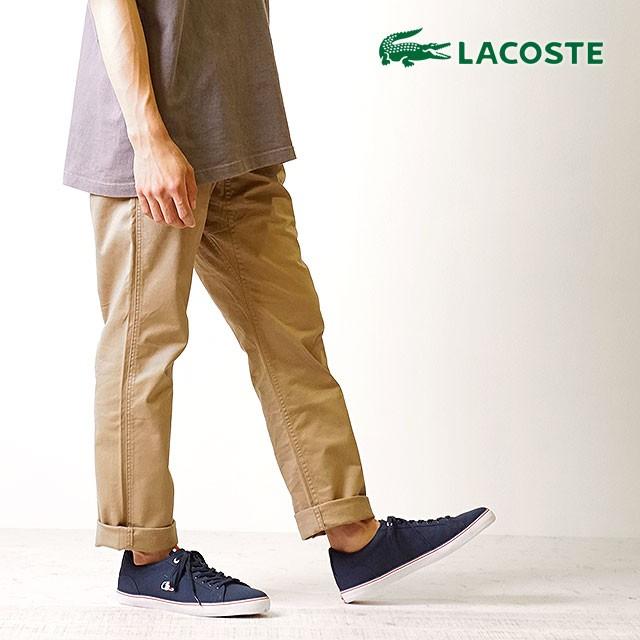 LACOSTE REROND メンズレザースニーカー 27cm ネイビー 流行のアイテム