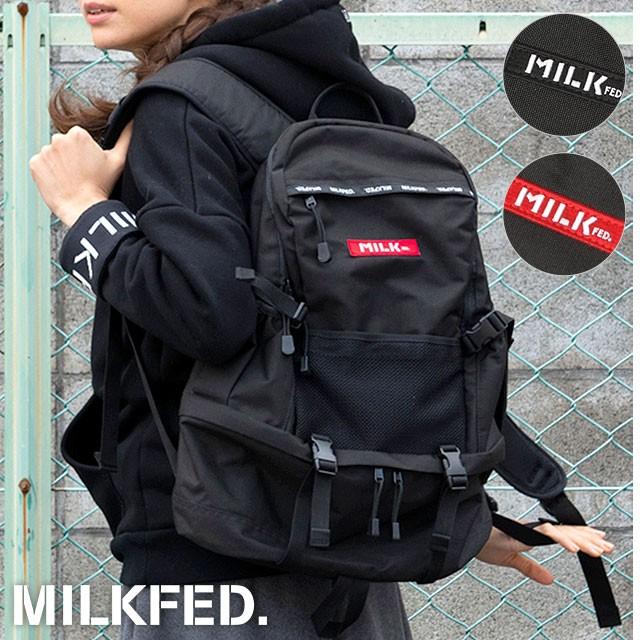MILKFED.（ミルクフェド） ロゴ ラインド メッシュポケット バック 