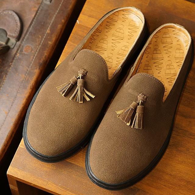 マネブ MANEBU メンズ プラン スリッパ スエード PRAN SLIPPER SUEDE 