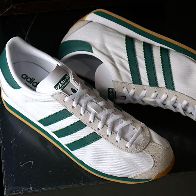アディダスカントリーホワイト グリーン スニーカー 美品 26.0 adidas ホワイト/グリーン スニーカー カントリー