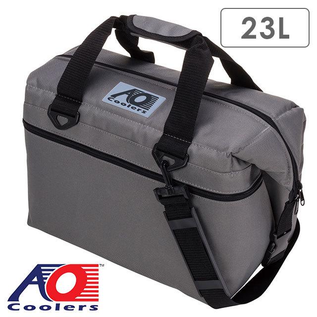 エーオークーラーズ AO Coolers 24パック キャンバス ソフトクーラー 23L AOクーラーズ 驚異の保冷力 レジャー イベント チャコール グレー系 AO24CH｜mischief