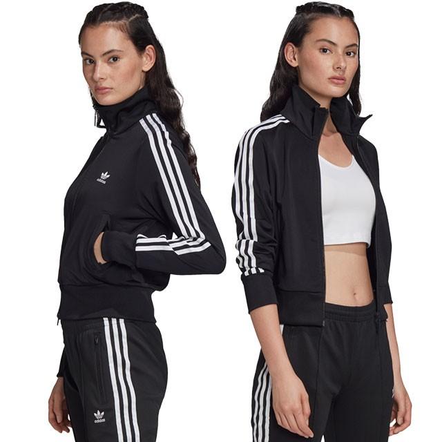 adidas スリム クロップド トラックトップ ジャージ　M ショート丈 レディース スリム クロップド トラックトップ ブラック