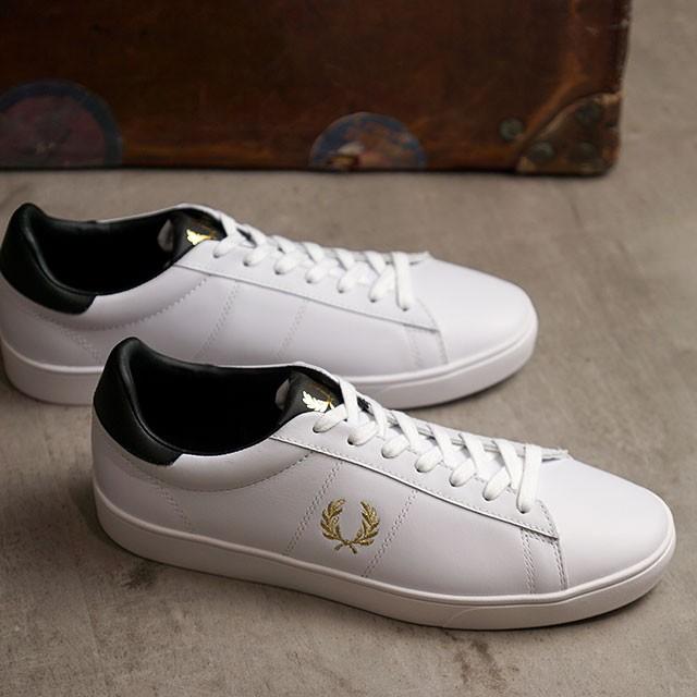 フレッドペリー FRED PERRY スニーカー スペンサー レザー SPENCER LEATHER B8255-100 SS20 メンズ・レディース ローカット 靴 WHITE METALIC GOLD ホワイト系｜mischief｜02