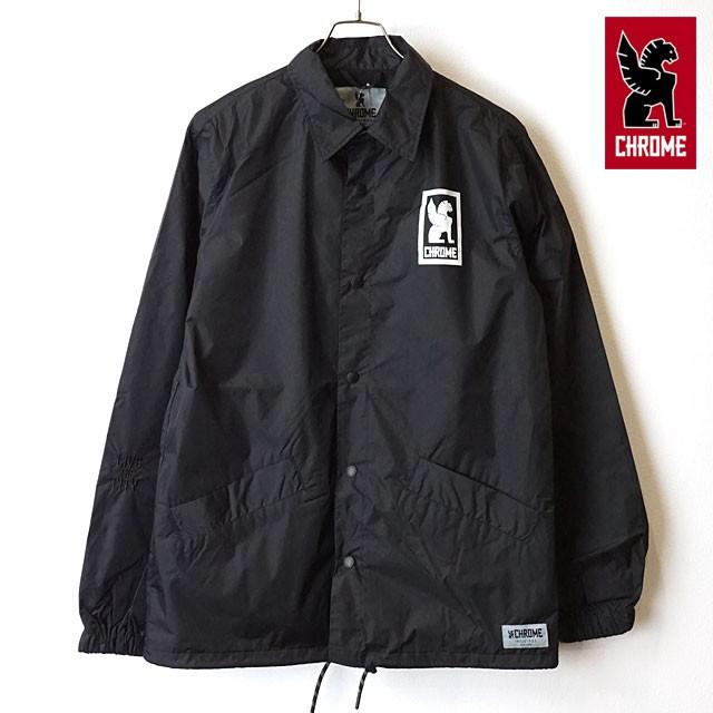 chrome クローム　ナイロンジャケット　コーチジャケット　ブルゾン　ブラック CHROME（クローム） メンズ ロゴ コーチジャケット LOGO COARCH JACKET