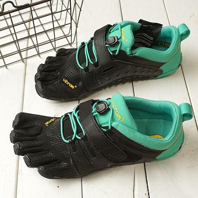 ビブラムファイブフィンガーズ Vibram FiveFingers 5本指シューズ オールラウンドモデル V-Train 2.0 W 20W7704 SS20 レディース ジム BLACK GREEN ブラック系｜mischief｜02