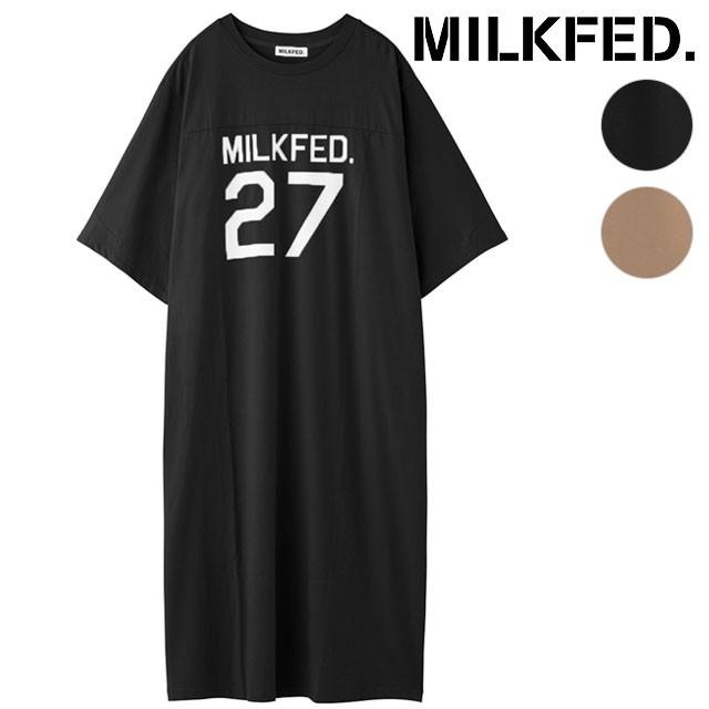 ミルクフェド Milkfed レディース ワンピース Logo Football Dress Su トップス 半袖 ロング丈tシャツ ミスチーフ Paypayモール店 通販 Paypayモール