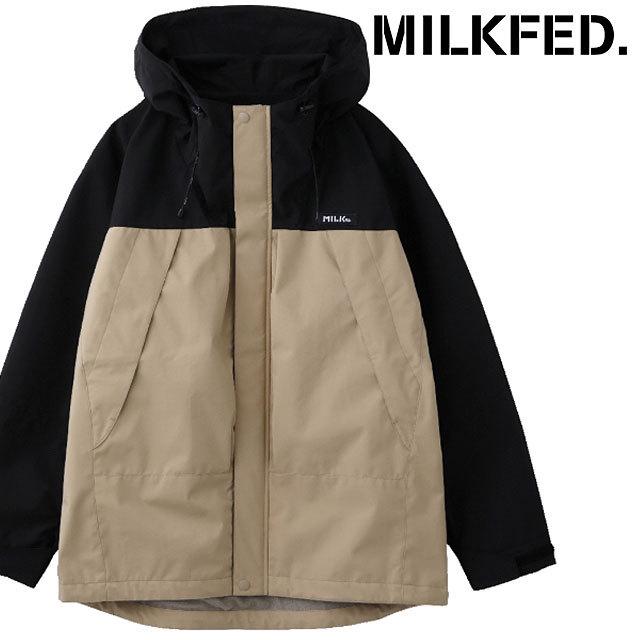 MILKFED. ミルクフェド バックロゴ バイカラー マウンテンパーカー 