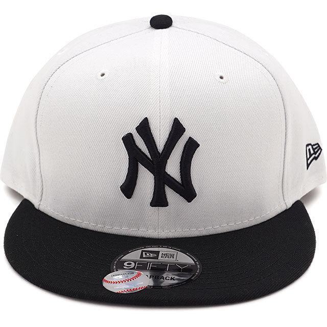 ニューエラ NEW ERA キャップ 9FIFTY NY ニューヨーク・ヤンキース 13562084 定番 フリーサイズ ポリエステル コットン 帽子 WHT BLK ホワイト系 正規取扱店 | NEW ERA | 01