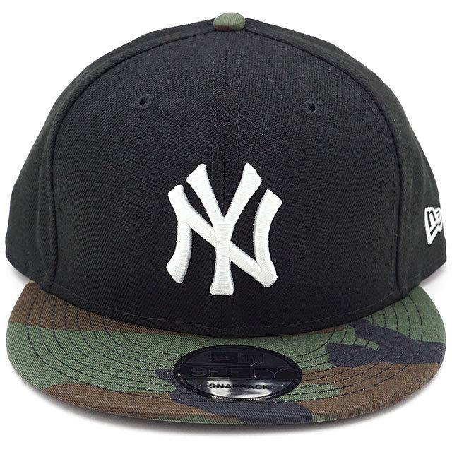 ニューエラ NEW ERA キャップ 9FIFTY NY ニューヨーク・ヤンキース 13562089 定番 フリーサイズ ポリエステル コットン 帽子 BLK ウッドランドカモ 正規取扱店 | NEW ERA | 01