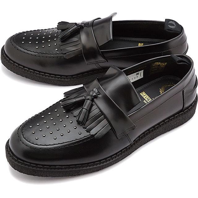 ジョージコックス×フレッドペリー　タッセルローファー　ハラコ　ユニセックス　黒 FRED PERRY フレッドペリー ジョージコックス タッセル