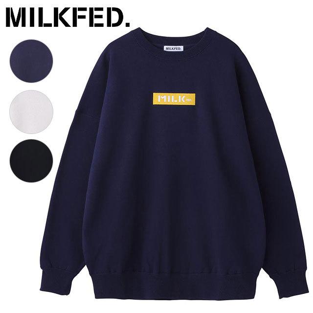 MILKFED.（ミルクフェド） 刺繍バーロゴ ビッグスウェットトップ 