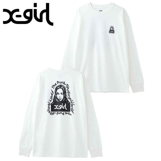 X-girl エックスガール メッセージフェイスTシャツ レディース