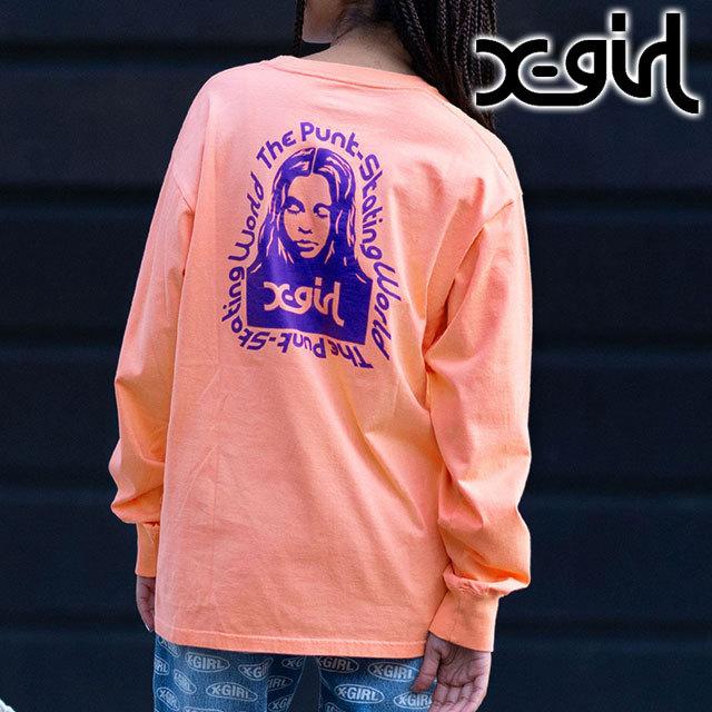 XG FACE LS Tシャツ  エックスガール X-girl（エックスガール） ロンT レディース FACE LS REGULAR TEE 長袖
