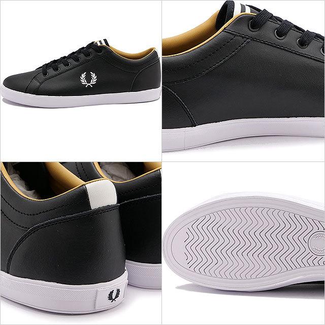 フレッドペリー FRED PERRY ベースラインレザー スニーカー B1228-102 SS22Q2 BASELINE LEATHER メンズ・レディース 靴 BLACK 黒 ブラック系 | FRED PERRY | 02