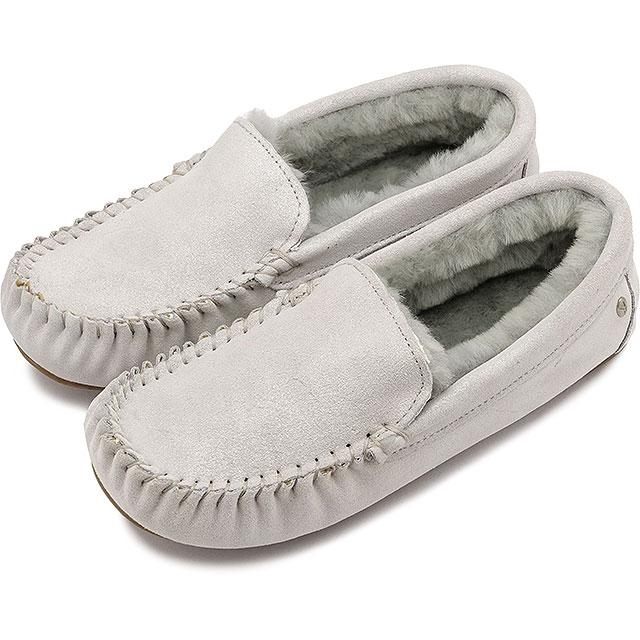 エミュ オーストラリア EMU Australia レディース エミュー  モカシン ケアンズ メタリック W11919 Cairns Metallic シープスキンライニング Silver 正規取扱店 | 