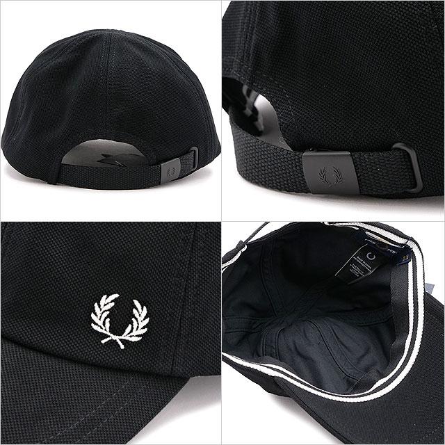 フレッドペリー FREDPERRY ピケクラシックキャップ HW1650-464 FW22 PIQUE CLASSIC CAP メンズ・レディース 帽子 フリーサイズ BLACK | FRED PERRY | 02