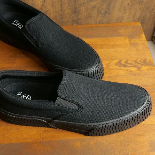 スラック フットウェア SLACK FOOTWEAR メンズ スニーカー スケイル SL2290-003 FW22 SCALE キャンバススリッポン BLACK BLACK | SLACK FOOTWEAR | 01