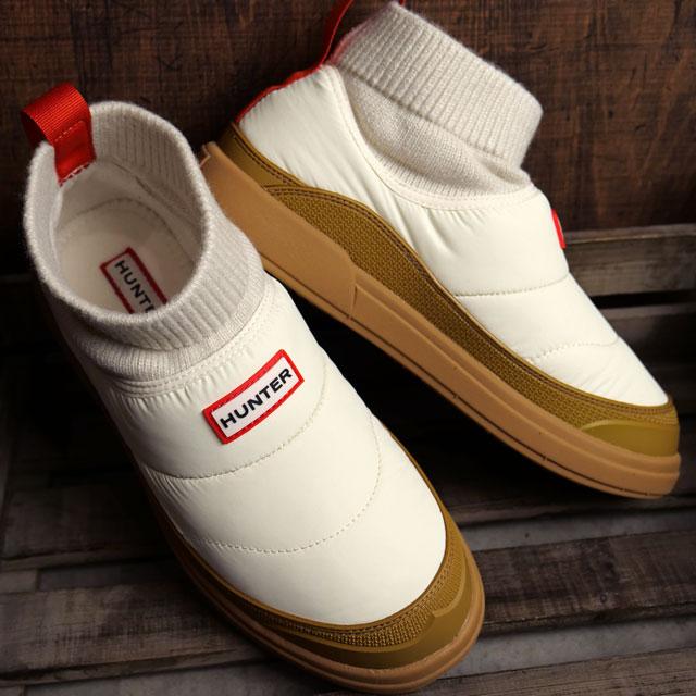 返品送料無料 ハンター HUNTER レディース インアウト パファー 二テッド カフ ブーツ WFS2265REN-WWG 撥水 スリッポン ウィンターブーツ WWG 正規取扱店