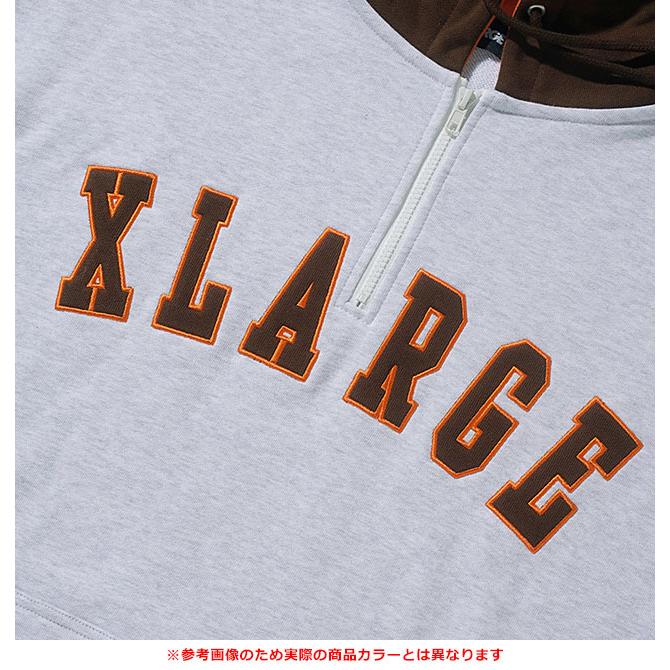 エクストララージ XLARGE メンズ コントラストカラーハーフジップフーデッドスウェット 101223012015 FW22 CONTRAST COLOR HALF ZIP HOODED SWEAT xlarge GREEN | XLARGE | 03