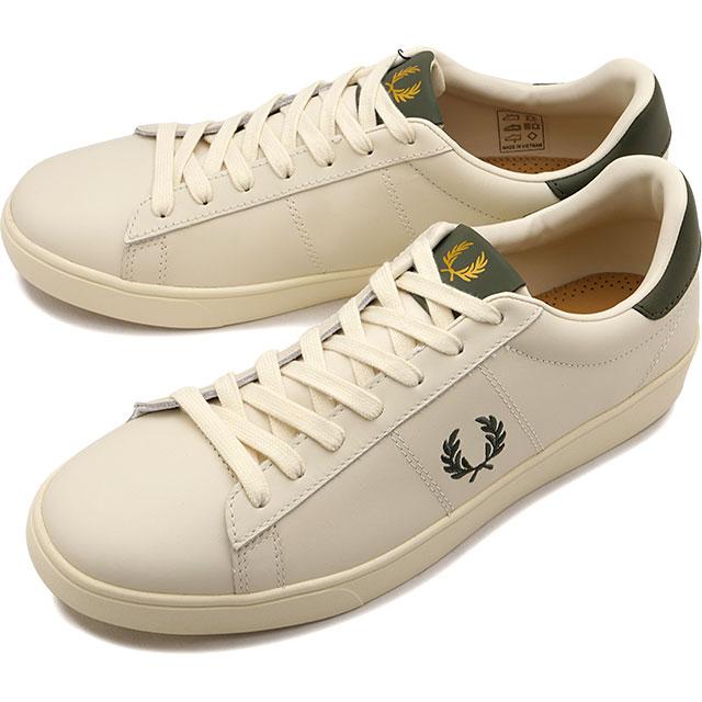 フレッドペリー FRED PERRY スニーカー スペンサーレザー B4334-X37 FW24 SPENCER LEATHER メンズ 靴 シューズ ECRU LAUREL-WREATH-GREEN 正規取扱店