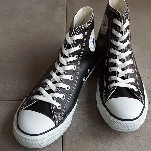 CONVERSE（コンバース） レザー オールスター ハイカット ブラック