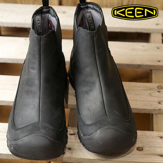 KEEN キーン サイドゴアブーツ メンズ アンカレッジ ブーツ スリー ウォータープルーフ Black/Raven 靴 1017789
