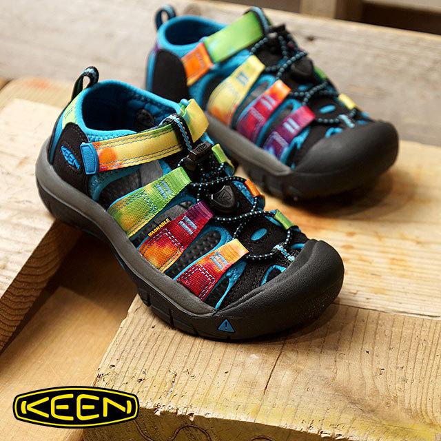 20〜23.5cm KEEN キーン サンダル 靴 キッズ NEWPORT H2 ニューポート エイチツー Rainbow Tie Dye 1018441 正規取扱店