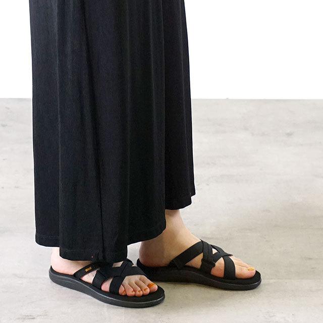 Teva（テバ） レディース サンダル W Voya Slide ボヤ スライドBLK