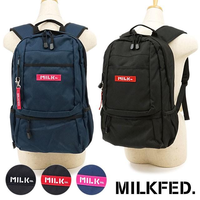 MILKFEDリュック ミルクフェド MILKFED. × mischiefstyle W ZIP BACKPACK BLACK