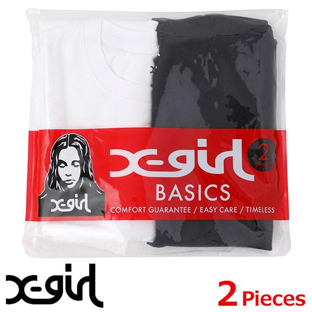 X-girl（エックスガール） レディース 2パック Tシャツ BASIC 2P S S
