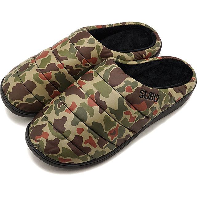 スブ Subu 冬サンダル Subu Fw21 メンズ レディース 外履き 室内履き ルームシューズ 中綿スリッパ Duck Camo カモ柄 Shoetime 通販 Yahoo ショッピング