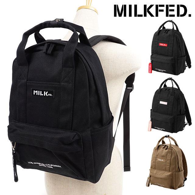 MILKFED.（ミルクフェド） リュック エンブロイデッド バー キャンバス 