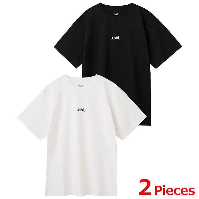 NUMBER GIRL Tシャツ 2枚セット M L 黒 エックスガール X-girl BOX LOGO AND FACE S/S TEE BLACK