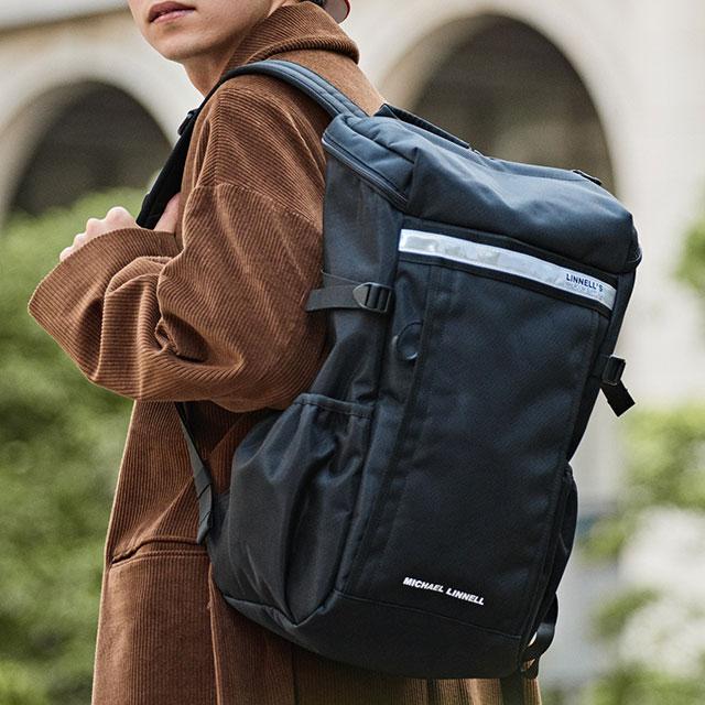 【未使用】MICHAEL LINNELL ボストンリュック ブラックホワイト MICHAEL LINNELL（マイケルリンネル） ユージュアル バックパック 28L