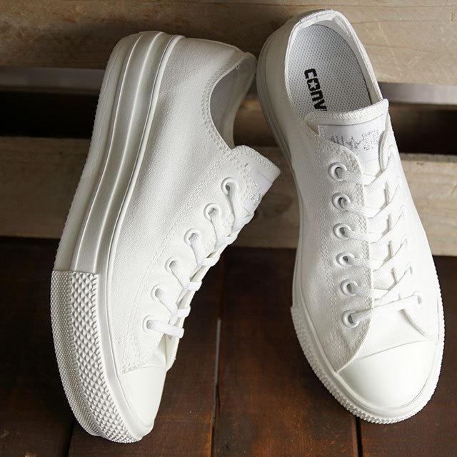Converse ホワイト プラットフォームスニーカー コンバース CONVERSE オールスター チャンキーライン OX