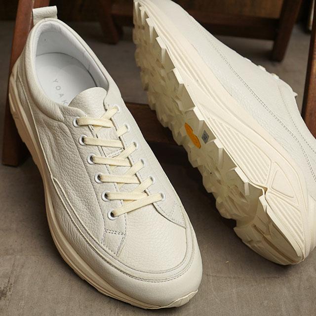 返品送料無料 ヨーク YOAK スニーカー ローリーCA LORRY CA FW21 メンズ・レディース 日本製 ディアスキン レザー CREAM ベージュ系 正規取扱店の画像