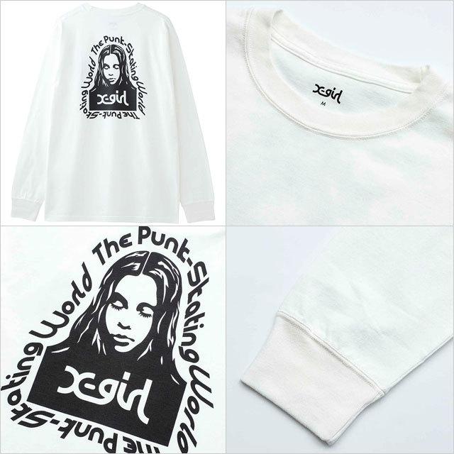X-girl（エックスガール） メッセージフェイスTシャツ レディース