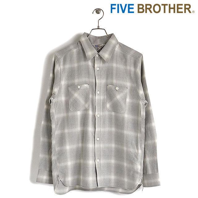 『希少色◎』FIVE BROTHER（ファイブ ブラザー）ライトフランネルシャツ FIVEBROTHER（ファイブブラザー） ライトフランネル ワークシャツ