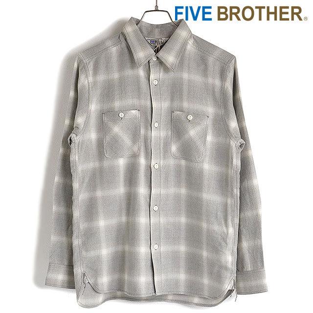 『希少色◎』FIVE BROTHER（ファイブ ブラザー）ライトフランネルシャツ FIVEBROTHER（ファイブブラザー） ライトフランネル ワークシャツ